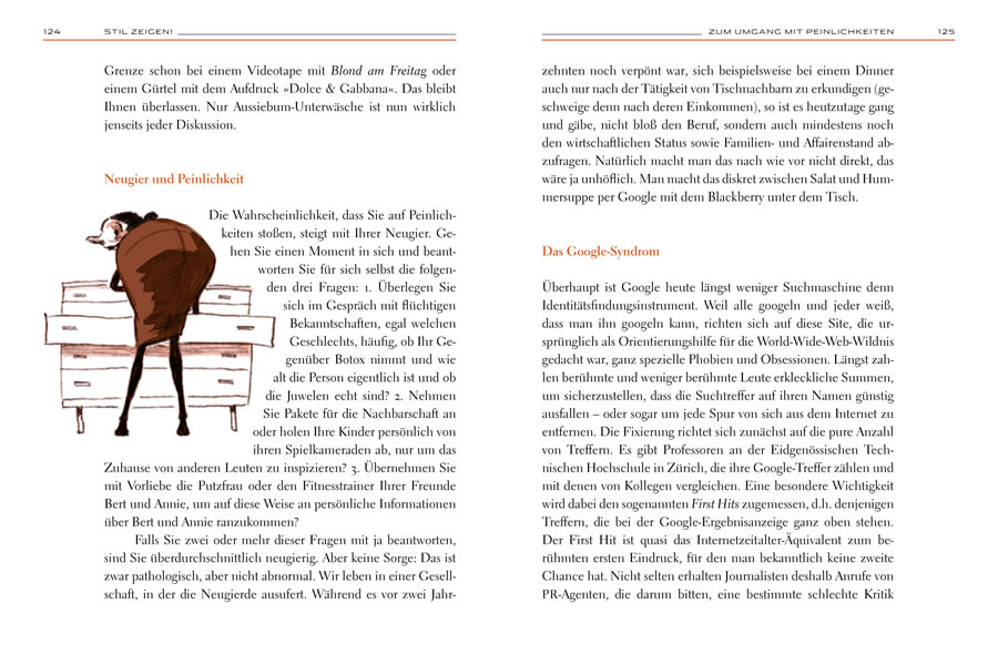 Doppelseite aus «Stil zeigen» – Handbuch für Gesellschaft und Umgangsform
